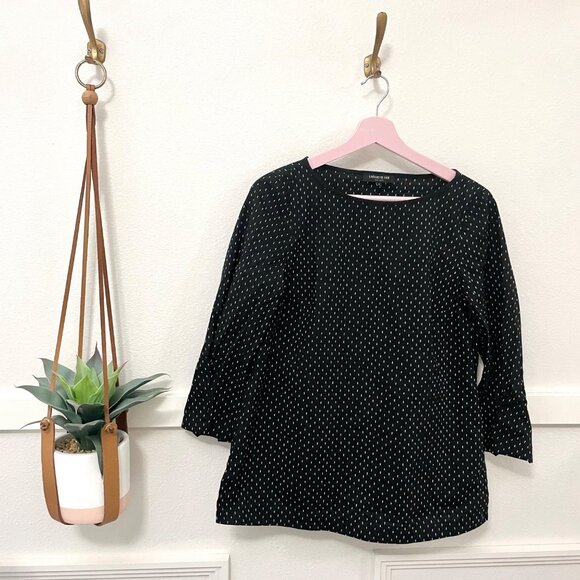 Lafayette 148 NY Caddie Blouse Black Multi Shirt Size 2 - Picture 2 of 6